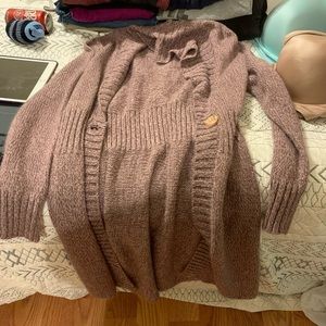 Purple cardigan